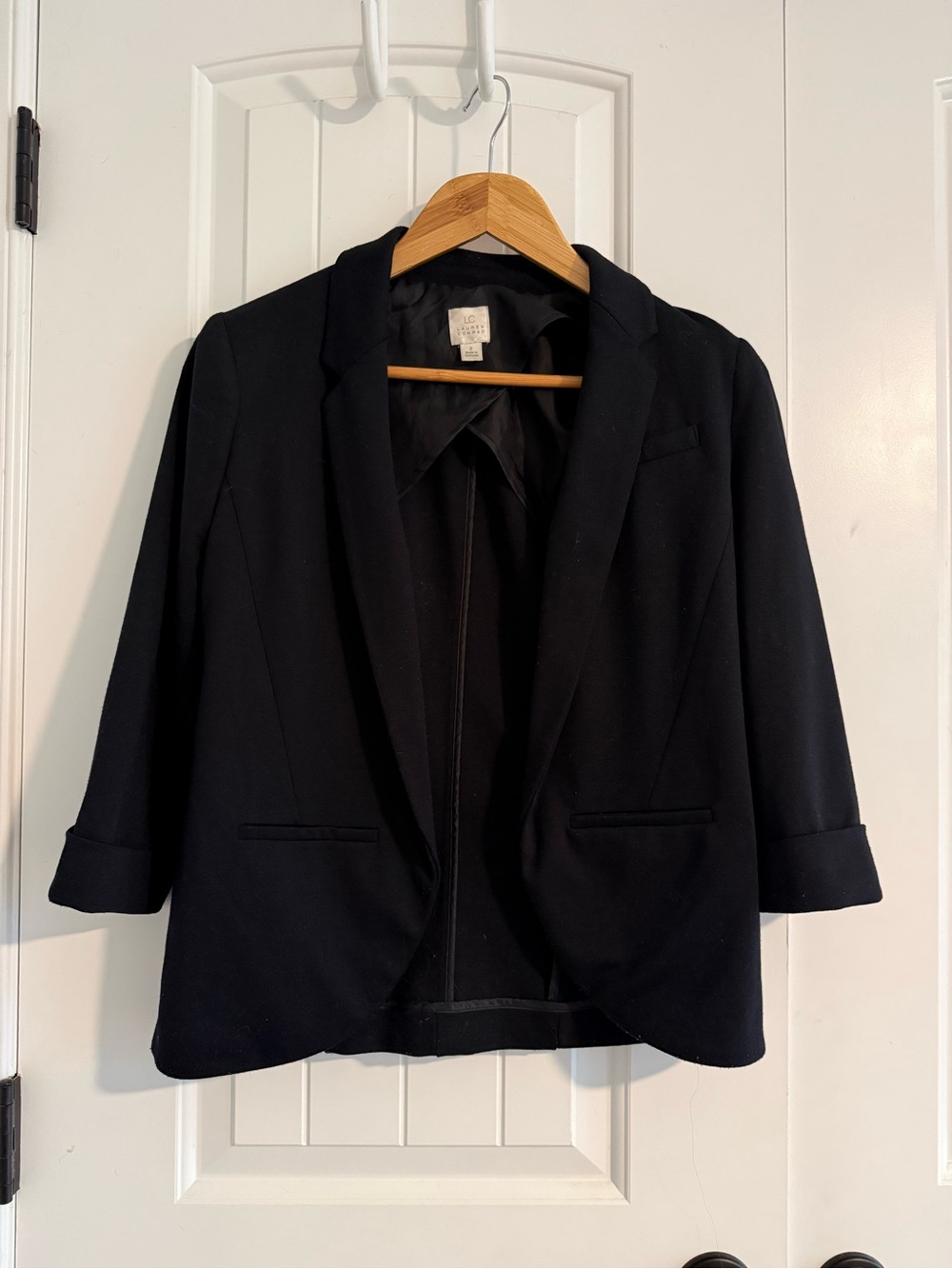 LC Lauren Conrad Black Open-Front Blazer